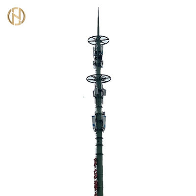 30m Hot Dip Galvanized Telecommunication Poles ASTM A572 GR65 Steel