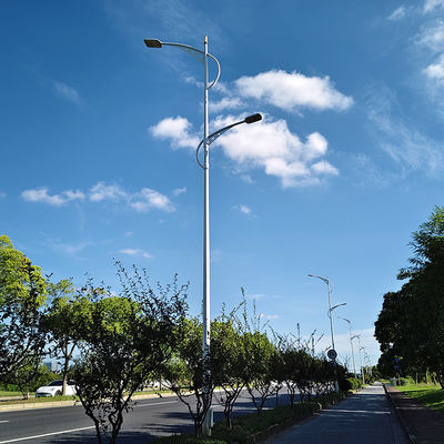 Galvanized Steel Single Or Double Arm 20 Feet Street Light Pole With Painting