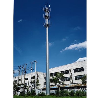 Powder Coated 40m Steel Antennas Monopoles With Platform