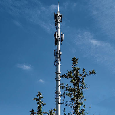 Hot Dip Galvanized Steel Antennas Monopoles With Platform