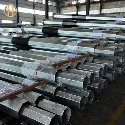 25FT-45FT Octagonal Polygonal Hot Dip Galvanized Electric Distribution Steel Power Pole