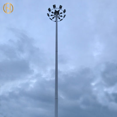 Dodecagon Shape High Mast Lighting Pole Height 15M - 40M For Airport