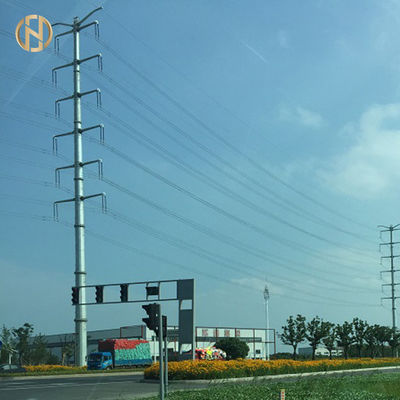 220KV Tubular Steel Pole  Steel Transmission Pole 230KV EN Stardand