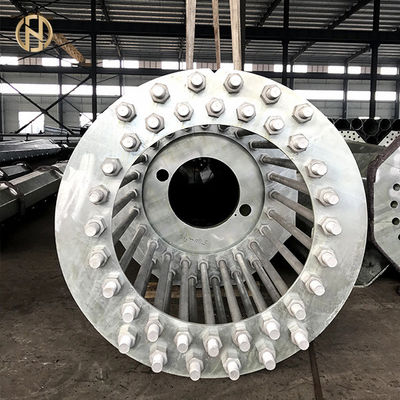 Galvanized  33KV Double Circuit Swaged Tubular Pole