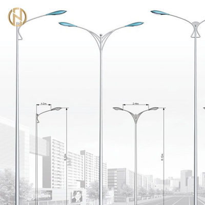 IP65 Galvanized 12M Single Arm Street Light Pole