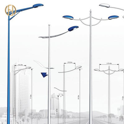 Steel Street Light Pole  High Durability Street Light Stand 3-10mm Thickness