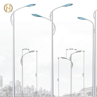 6M 8M 10M 12M Street Light Pole Octagonal Shape Q235B / Q345B Shaft Material