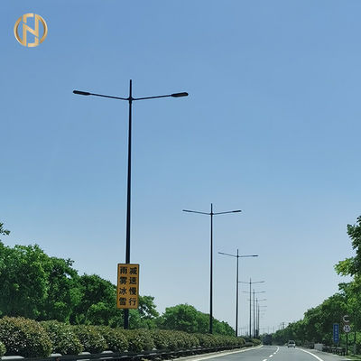 Round / Conical Shape Street Light Pole  Q235B Single Arm Light Pole