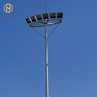 Round Shape Crown High Mast Pole , 25M 30M Industrial Light Pole