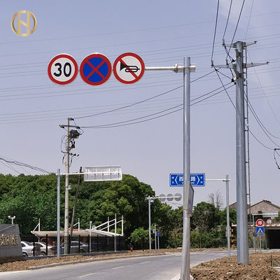 Octagonal Shape Road Sign Pole  Galvanized Steel Traffic Sign Post