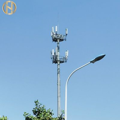 Solar Street Light Pole Multi Pyramidal Shape Ground Mounted With Base Plate