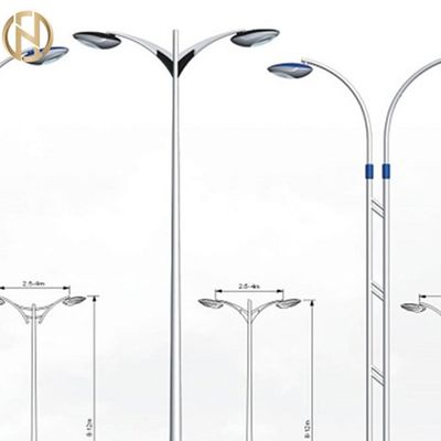 3mm Q235 Octagonal Decorative Street Light Lamp Pole Multipyramidal