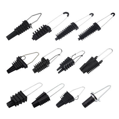 Plastic Overhead Line Dead End Cable Clamp Fiber Optic Anchoring Tension
