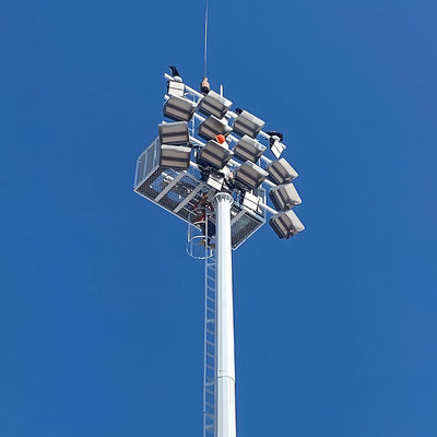 Buy High Mast Pole Stadium Lighting Featuring Galvanized Steel Construction and Multiple Height Options from 15 to 40 Meters online manufacture