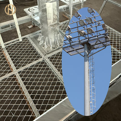 Buy Hot Dip Galvanized High Mast Pole with Remote Controlled Lifting System for Safe and Convenient Stadium Light Maintenance online manufacture