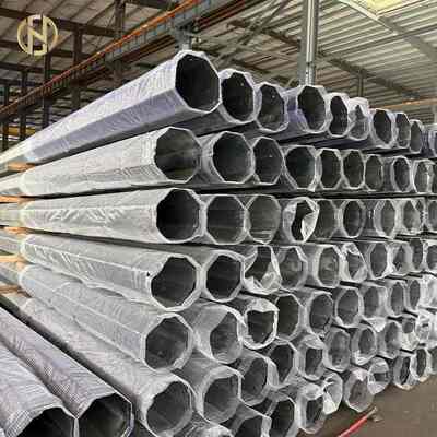 buy Outdoor 11M 350KGF 13M 400KGF  15M 450KGF Galvanized Octagonal Steel Post Transmission Power Pole online manufacture
