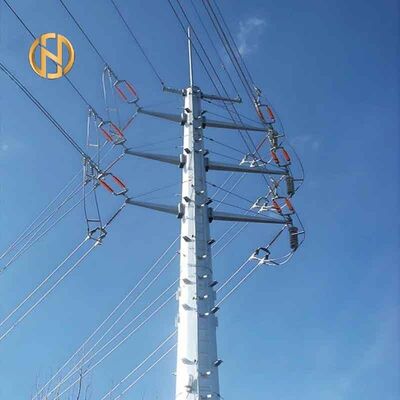 Buy Hot-Dip Galvanized Electric Steel Power Pole | 55FT 60FT 75FT 85FT Transmission & Distribution Line Pole | Utility Steel Pylon online manufacture