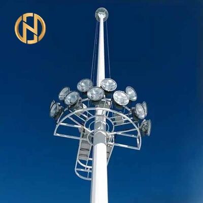 Buy 25M-45M Automatic Raising & Lowering High Mast Light Tower: Galvanized Tubular Steel Pole with Winch System for Airports and Stadiums online manufacture