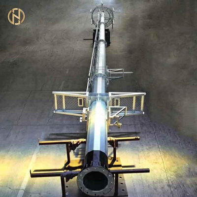 Buy 30-60m Hot Dip Galvanized Slip-joint Telecom Monopole Tower with Ladder, Platform and Lightning Rod for 5G Base Station online manufacture