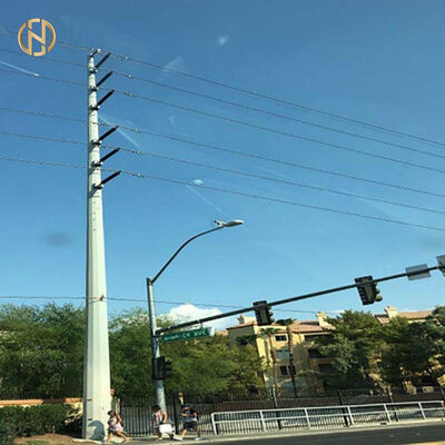 Buy Custom 9m-12m Octagonal Steel Utility Pole, ASTM A123 Hot Dip Galvanized, 200-800daN Slip Joint for Power Line online manufacture