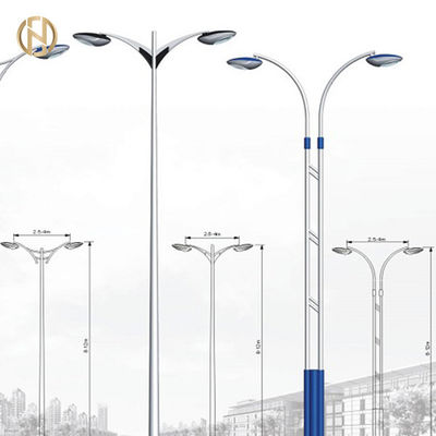 Buy 3M-10M Octagonal Street Light Pole Q235B Single Arm Steel Lamp Pole online manufacture