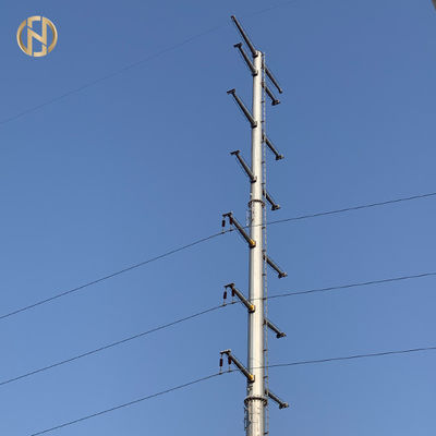 Buy Galvanised Electric Power Pole 35m Height Good Earthquake Resistance online manufacture