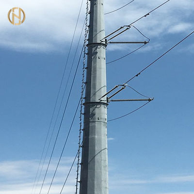 Buy Galvanized Electric Distribution Steel Pole 14m Height online manufacture
