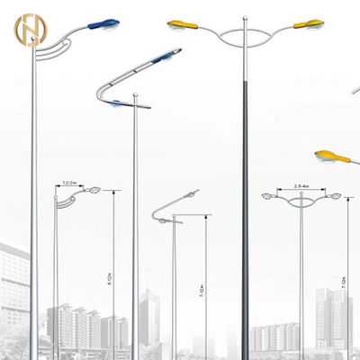 Buy Octagonal Shape Street Light Pole Q235B Single Arm Steel Pole online manufacture