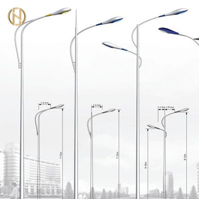 Buy Single / Double Arm Street Light Pole  12M 10M 8M 6M Galvanized Light Pole online manufacture