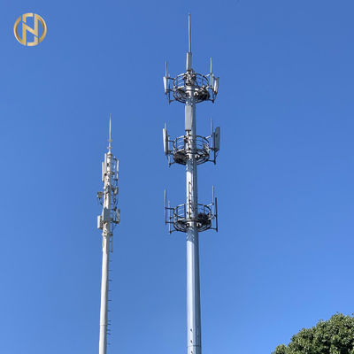 Buy 36M Cellular Monopole Communication Tower With 2 Layers PlatformM 40 online manufacture