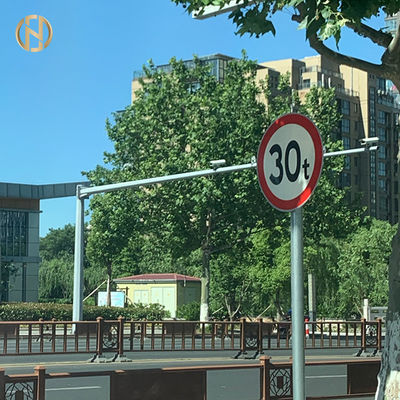 Buy Galvanized Q345B Road Sign Pole  Road Signal Post 3-20M Mounting Height online manufacture
