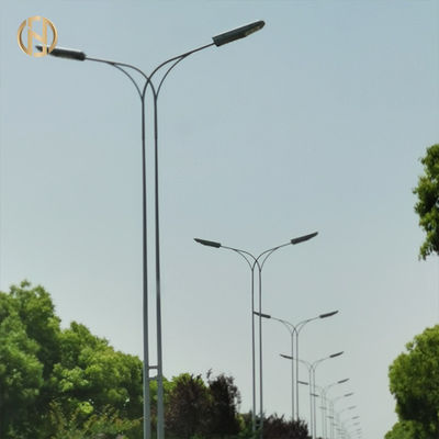 Buy 6 7 8 9m Solar Street Light Pole Two Arm Outdoor Street Lighting Pole online manufacture