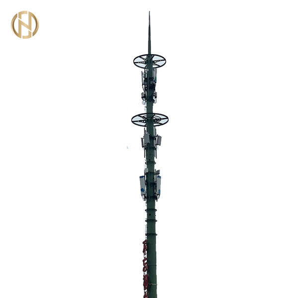30m Hot Dip Galvanized Telecommunication Poles ASTM A572 GR65 Steel