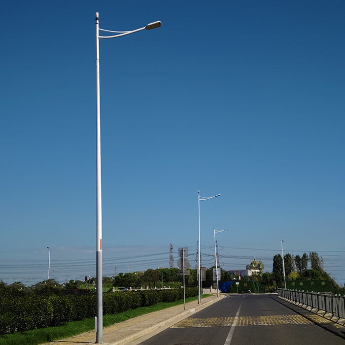Customizable Design Solar Street Light Pole Hot Dip Galvanized Steel For Outdoor Lighting Needs