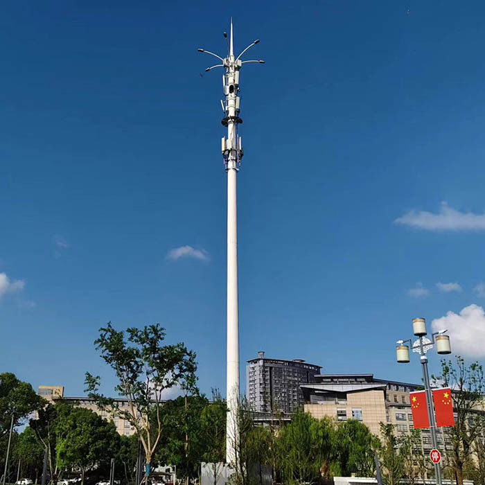 Customized Hot Dip Galvanized Steel 30m Telecommunication Poles With Antennas