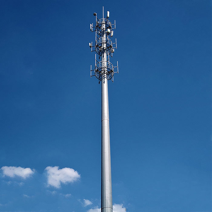100FT 120FT Telecom Poles Hot Dip Galvanized Surface Treatment And Futao Telecommunication Post Deflection Calculation