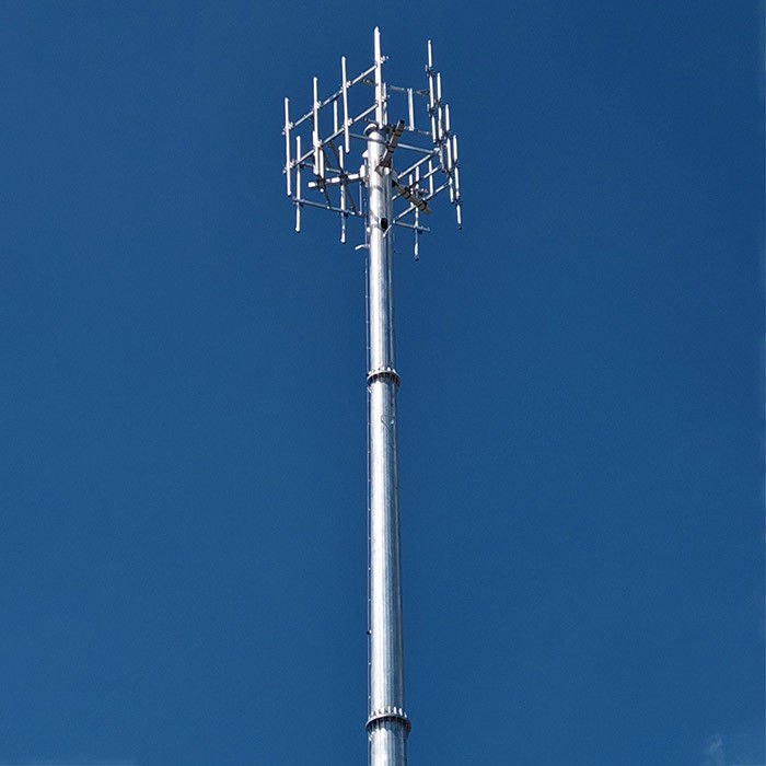 Customized Hot Dip Galvanized Steel 30m Telecommunication Poles With Antennas