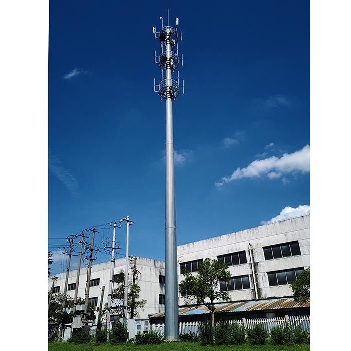 Powder Coated 40m Steel Antennas Monopoles With Platform