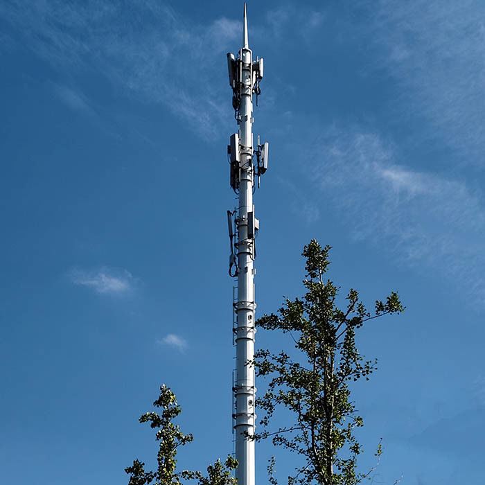 Hot Dip Galvanized Steel Antennas Monopoles With Platform