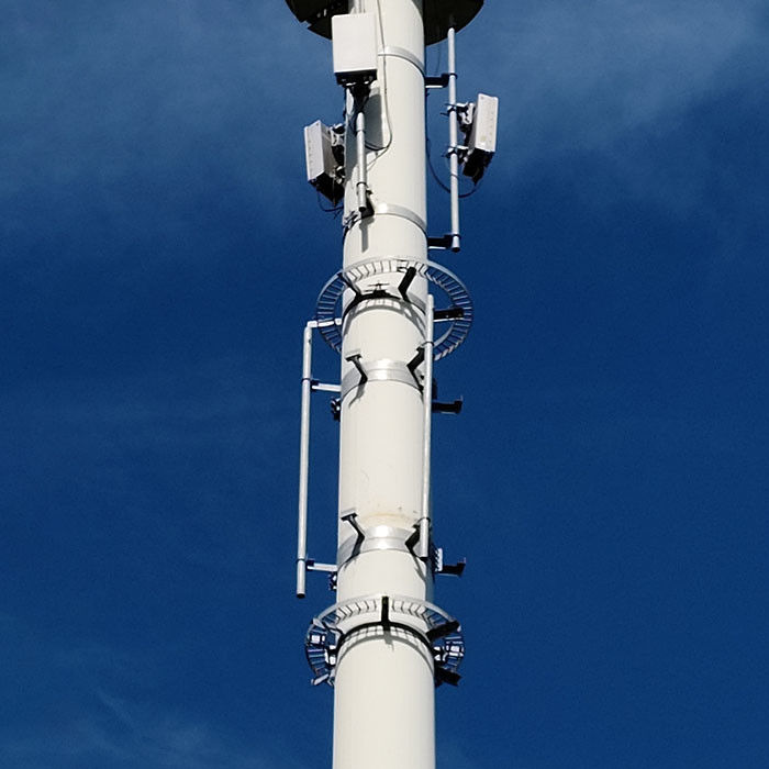 Hot Dip Galvanized Steel Antennas Monopoles With Platform