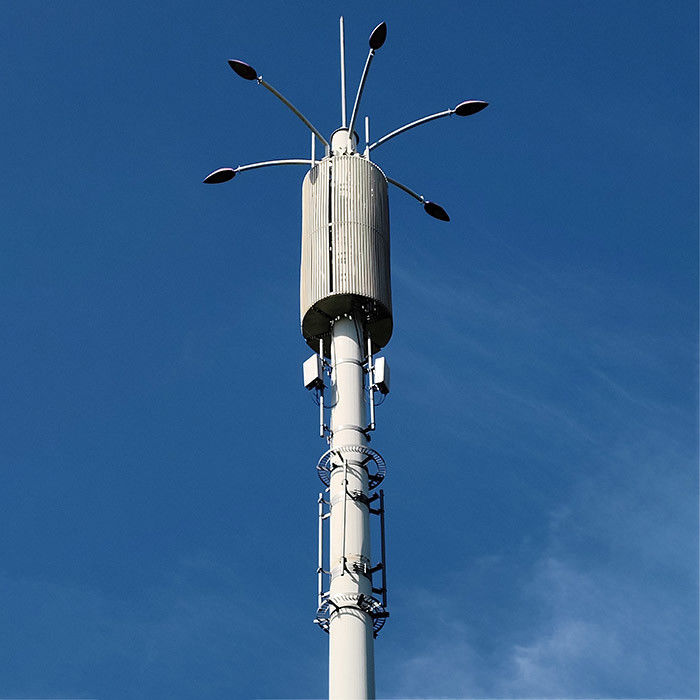 Hot Dip Galvanized Telecommunication Post With Ladders And Platform For High Strength Low Alloy Structural Steel Plates
