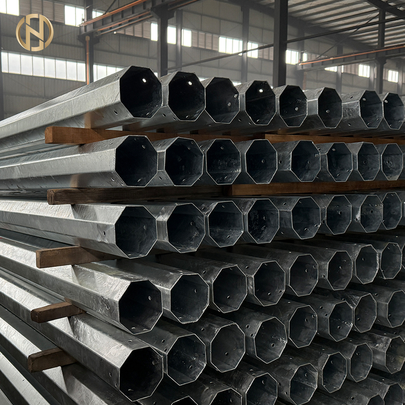 9M 10M 12M Hot Dip Galvanized Concrete Electric Pole 33KV Steel Tower Pole for Power Distribution Equipment