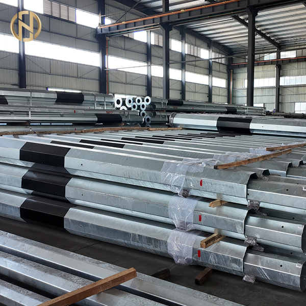25FT-45FT Octagonal Polygonal Hot Dip Galvanized Electric Distribution Steel Power Pole