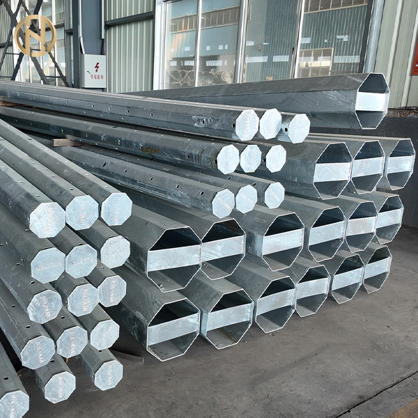 25FT-45FT Octagonal Polygonal Hot Dip Galvanized Electric Distribution Steel Power Pole