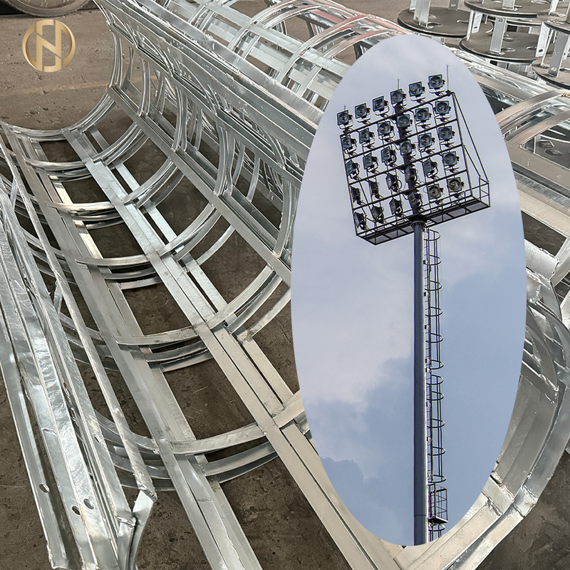 15m to 50m Adjustable High Pole Light Stadium High Mast Light Pole Hot Selling Galvanized High Mast Lighting Steel Pole
