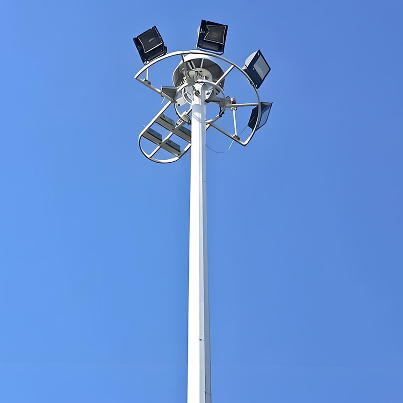 15m to 50m Adjustable High Pole Light Stadium High Mast Light Pole Hot Selling Galvanized High Mast Lighting Steel Pole