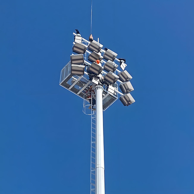 15m to 50m Adjustable High Pole Light Stadium High Mast Light Pole Hot Selling Galvanized High Mast Lighting Steel Pole