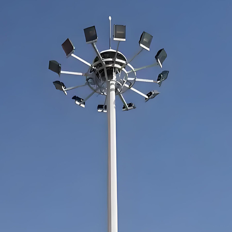 15m to 50m Adjustable High Pole Light Stadium High Mast Light Pole Hot Selling Galvanized High Mast Lighting Steel Pole