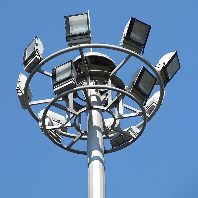 15m to 50m Adjustable High Pole Light Stadium High Mast Light Pole Hot Selling Galvanized High Mast Lighting Steel Pole