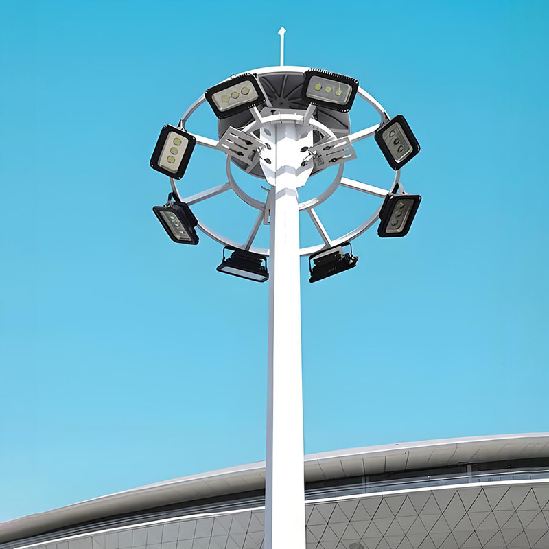15m to 50m Adjustable High Pole Light Stadium High Mast Light Pole Hot Selling Galvanized High Mast Lighting Steel Pole
